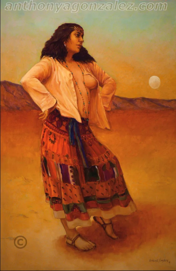 As the Moon Rises — nude study, oil on linen, 36