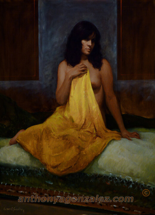 For All One Knows — nude study, oil on linen, 40